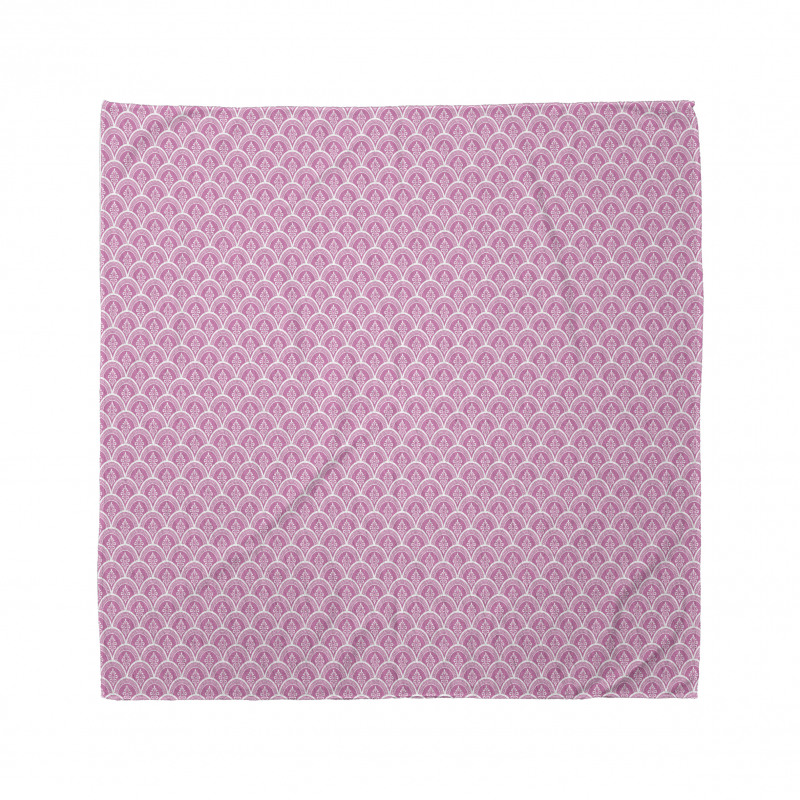 Barok Bandana Pembe Damask Desenli Yarım Daire Geometrik