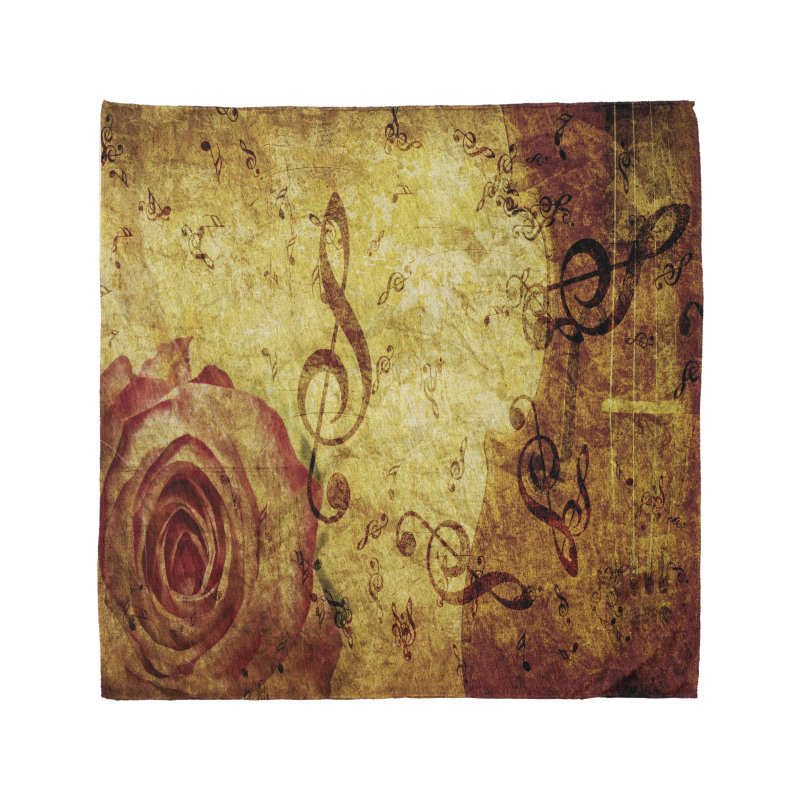 Old Rose Music Note Shabby Bandana