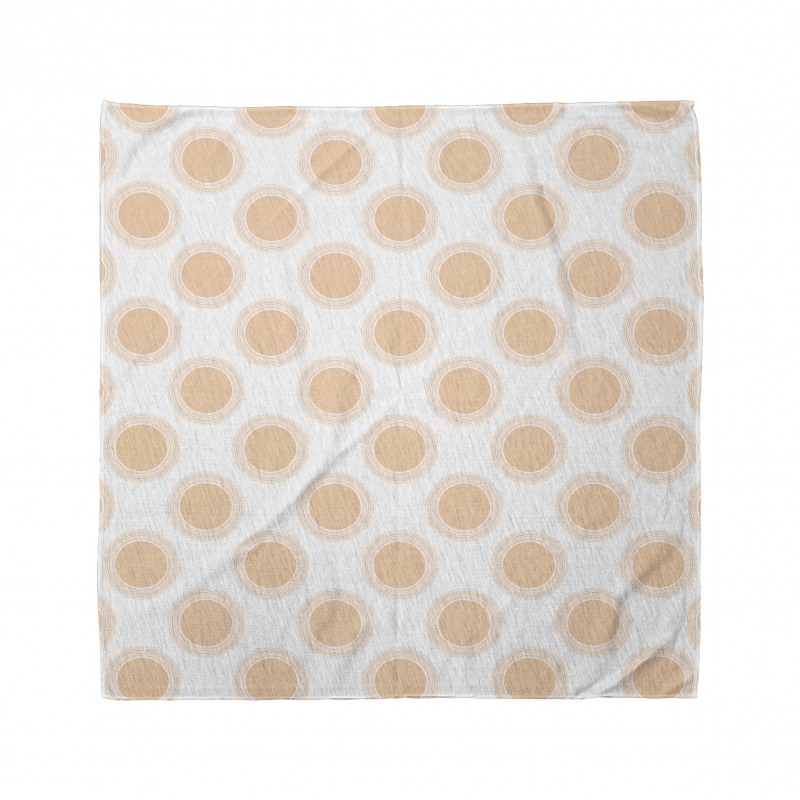 Geometrik Bandana Retro Pastel Tonlu Daireler Deseni