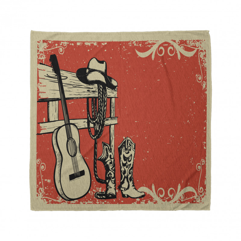 Retro Bandana Gitar ve Kovboy Şapkası