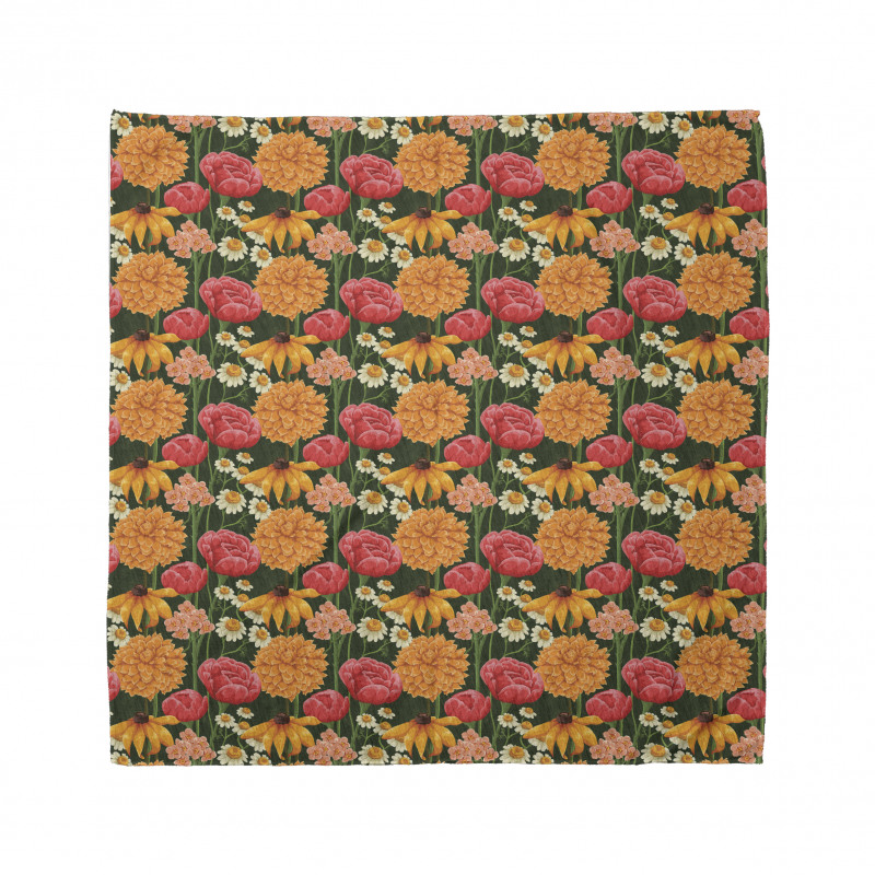 Floral Bandana Güller ve Papatyalar