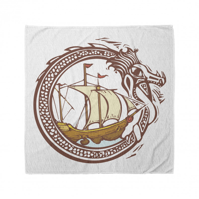 Sailing Boat Waves Dragon Bandana