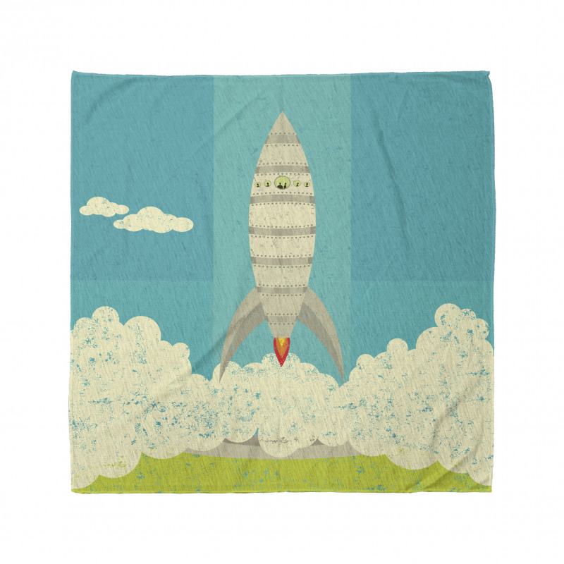 Flying Rocket Clouds Art Bandana