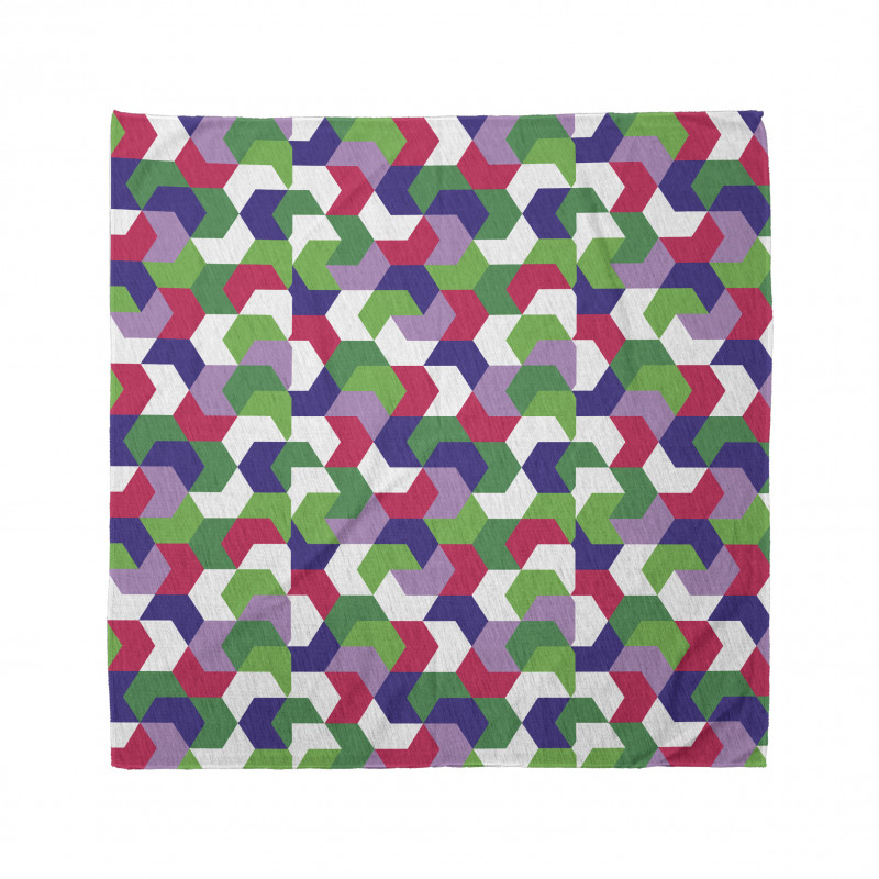 Geometrik Bandana Rengarenk Mozaik Şekilli