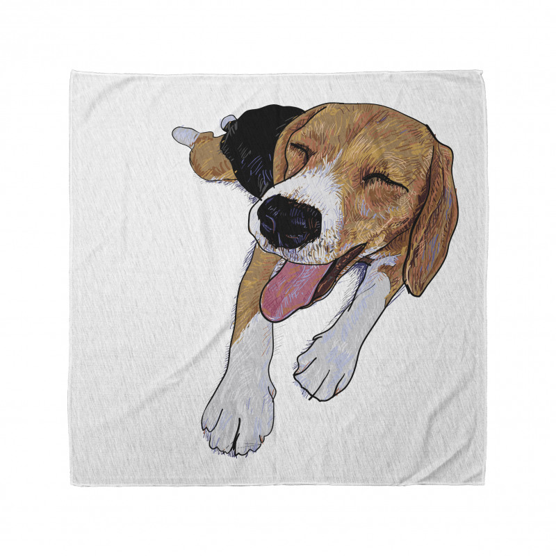 Smiling Resting Dog Sketch Bandana