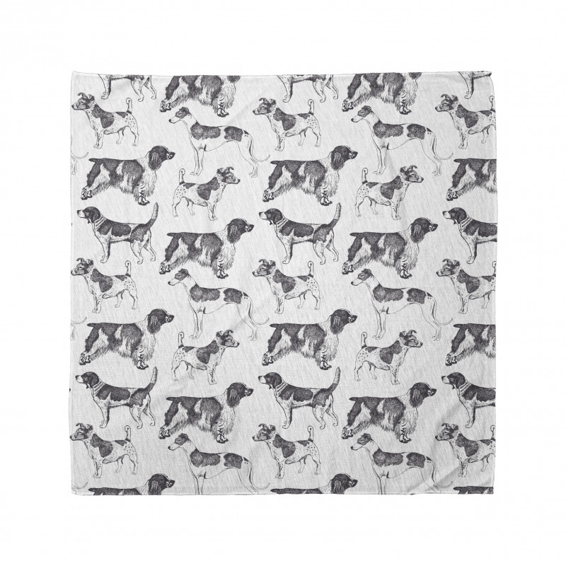 Monochrome Dog Breeds Bandana