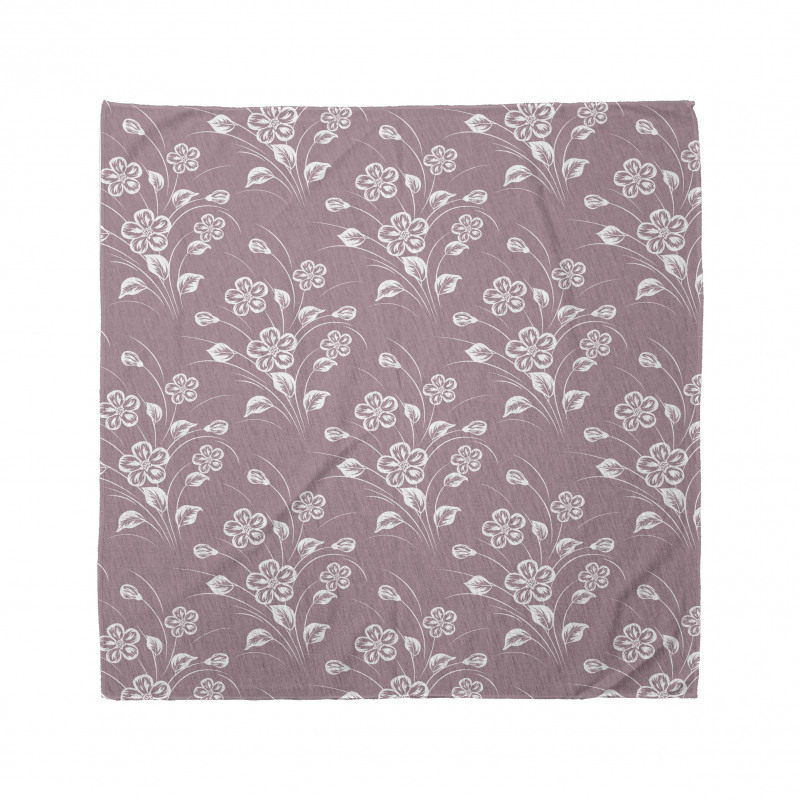 Romantik Bandana Pastel Tonda Çiçek Süslemeleri Motifi 