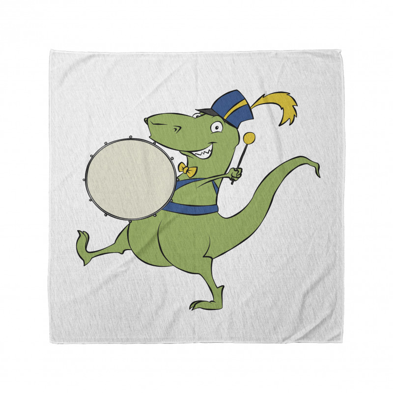 Happy Green Dinosaur Playing Bandana