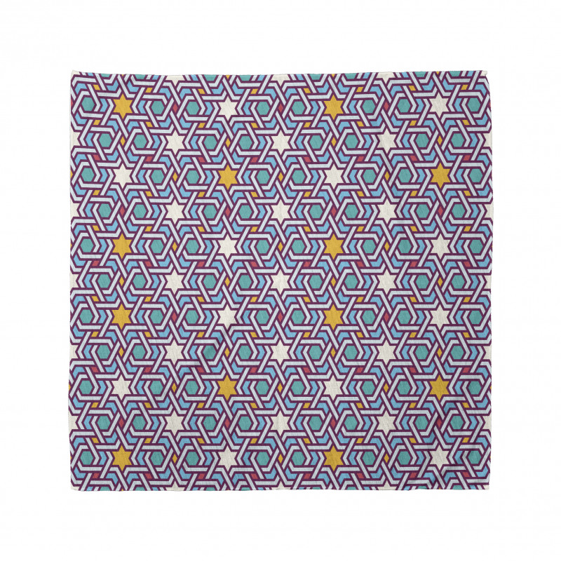 Geometrik Bandana Yıldızlı Şal Desenli