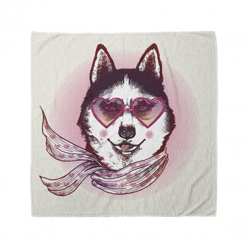 Retro Bandana Süslü Köpek Desenli