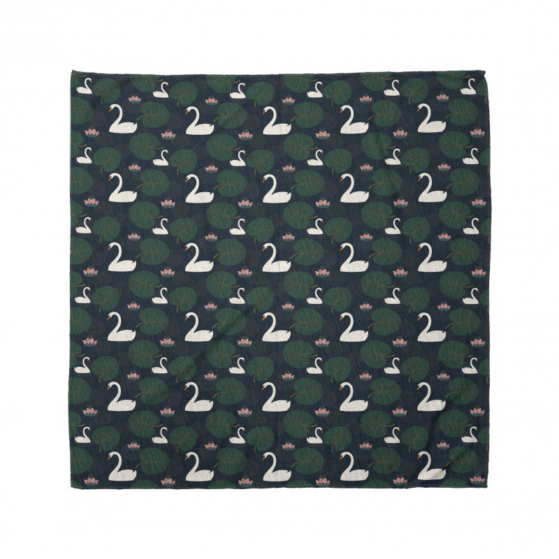 Bird Water Lily and Leaves Bandana