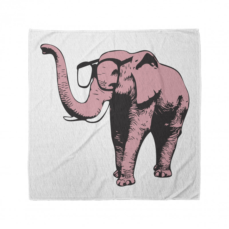 Cartoon Elephant in Glasses Bandana