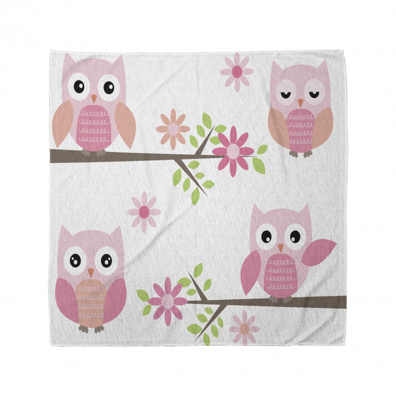 Spring Floral Baby Owls Bandana