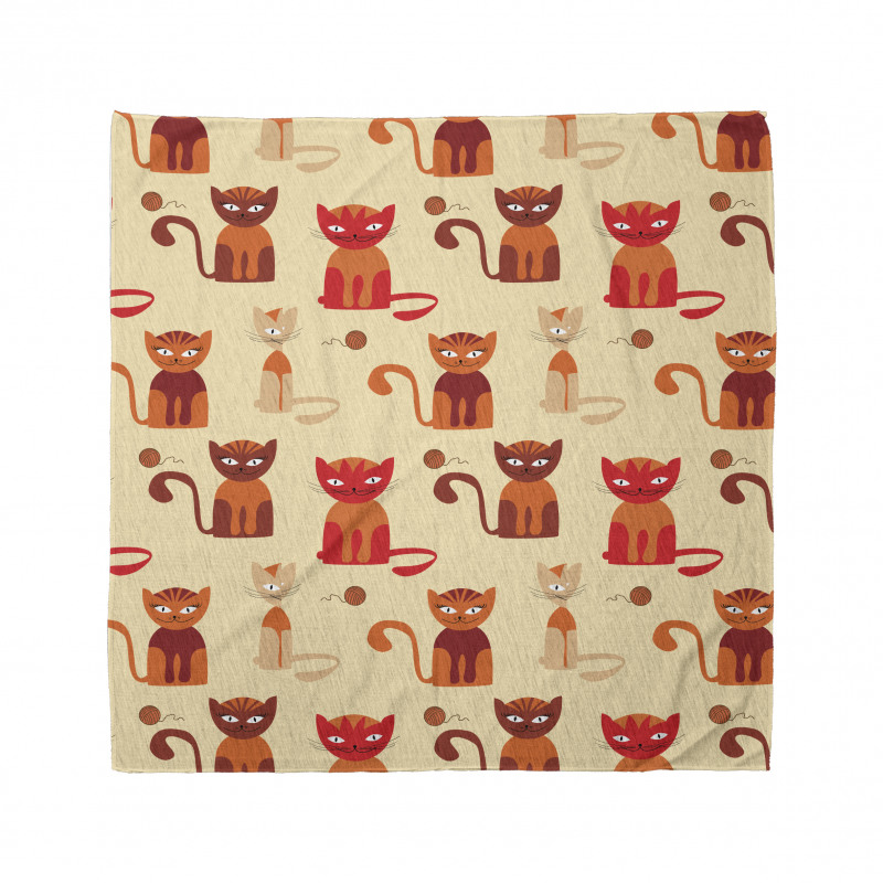 Cats in Paprika Orange Tone Bandana