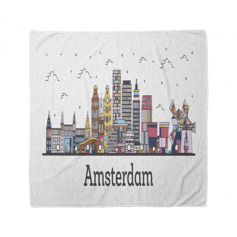 Şehir Bandana Amsterdam İllüstrasyon Panoramik Manzara