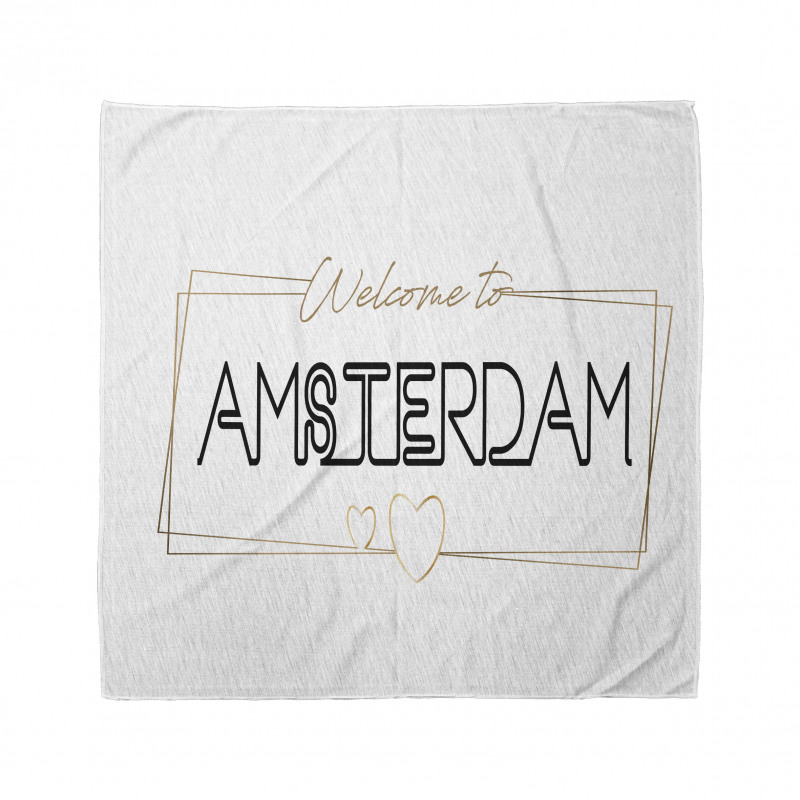 Minimal Bandana Modern ve Sade Welcome to Amsterdam Yazısı