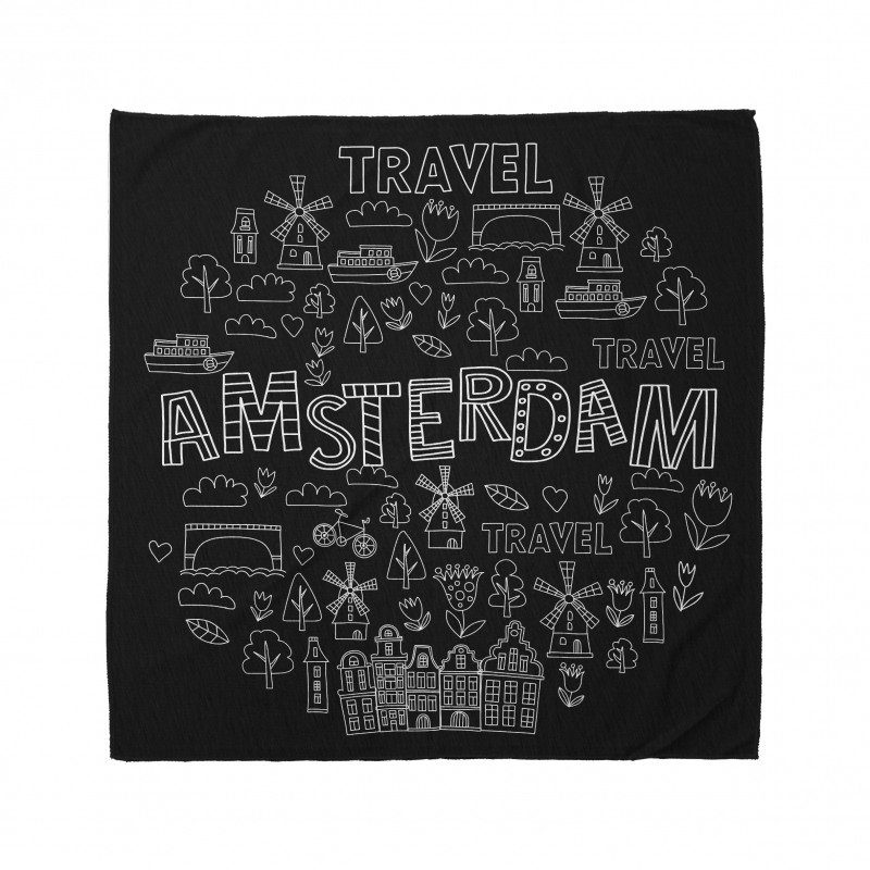 Avrupa Bandana Amsterdam Simgeleri Modern ve Grafik Çizim