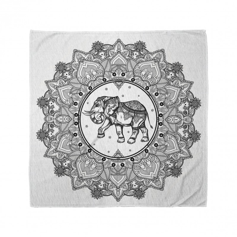 Mandala Bandana Hint Geleneksel Fil Desenli