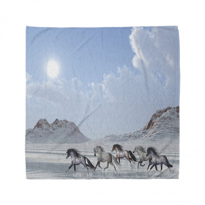 Snowy Day Wild Horse Bandana