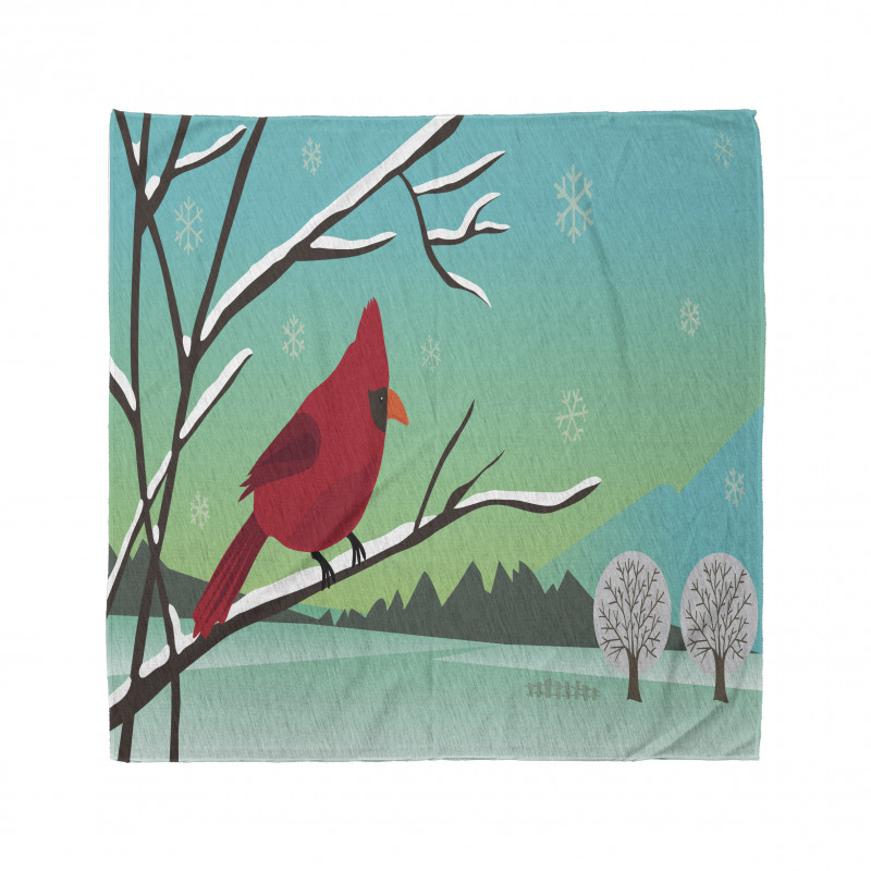 Bird on Snowy Branch Bandana