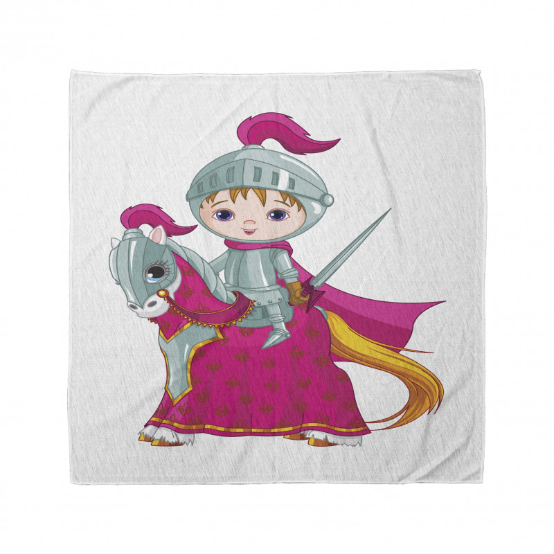 Knight Child on Horse Cartoon Bandana