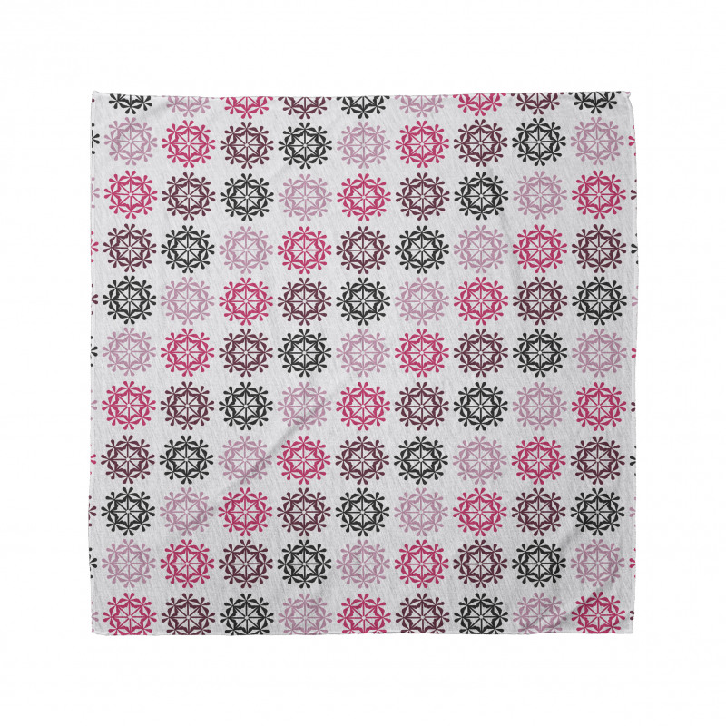 Geometrik Bandana Soyut Parlak ve Canlı Grafik Çiçek Çizimi