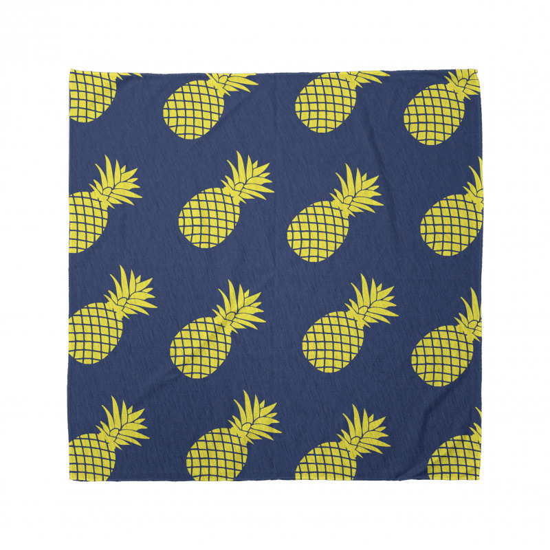 Egzotik Bandana Sarı Ananas Desenli