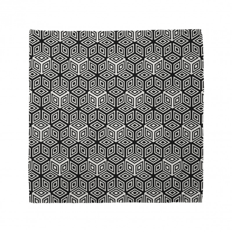 Geometrik Bandana Monokrom Stil Modern Küpeler ve Kareler 