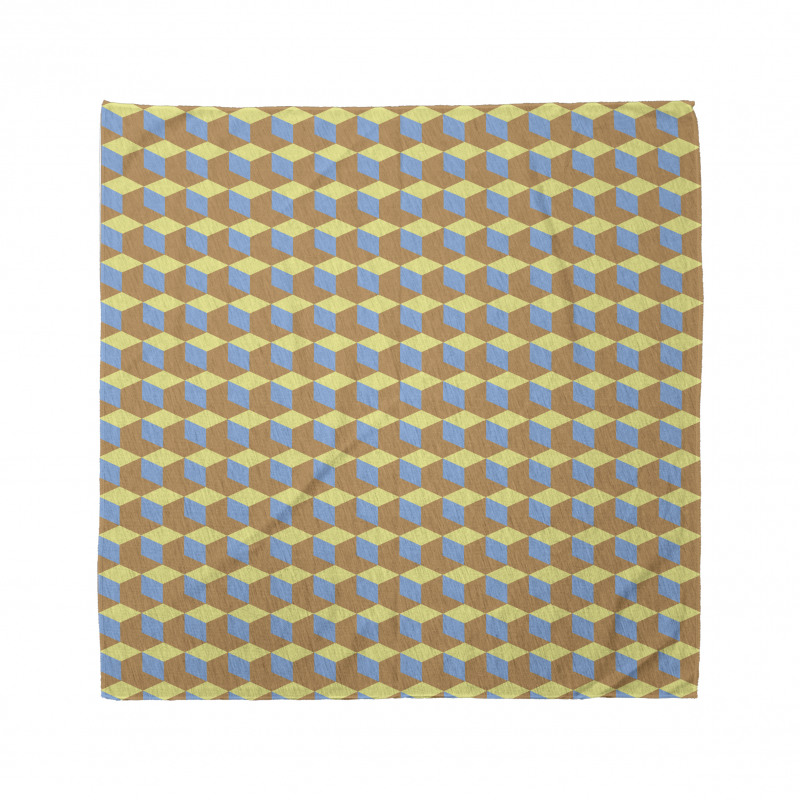 Geometrik Bandana Absürt Pastel Tonlu Küpler Retro İlhamlı