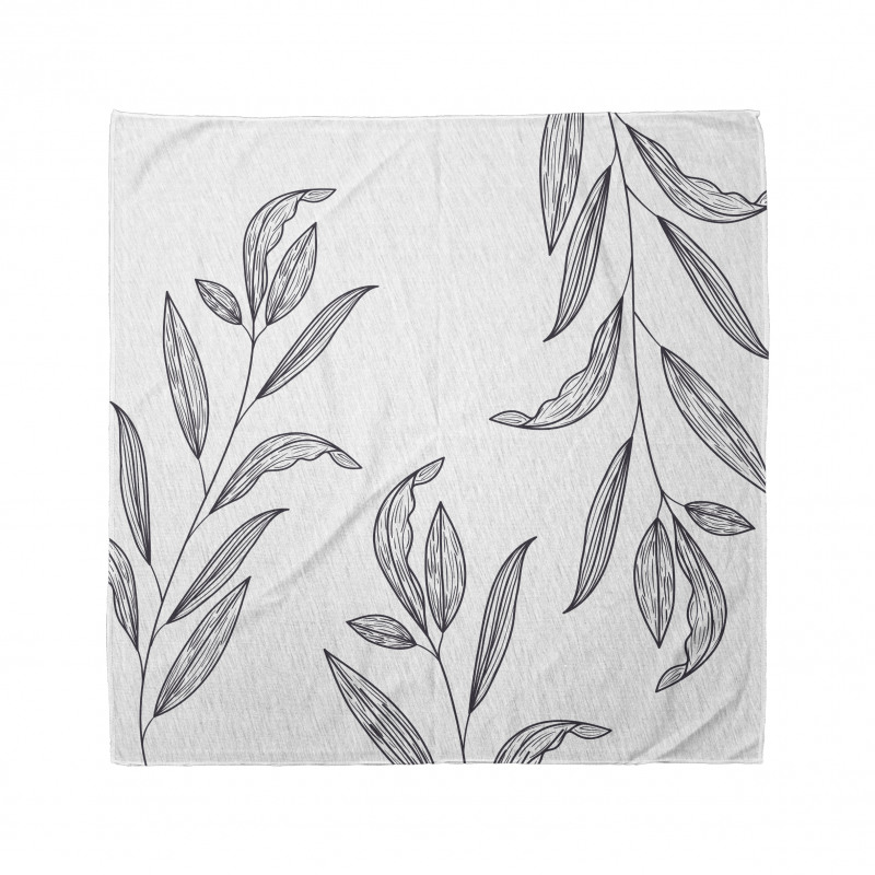 Hatched Look Leaves Art Bandana