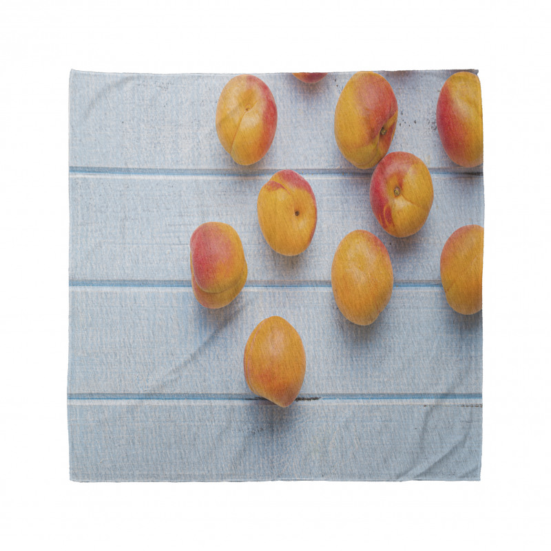 Apricots on Blue Wooden Table Bandana