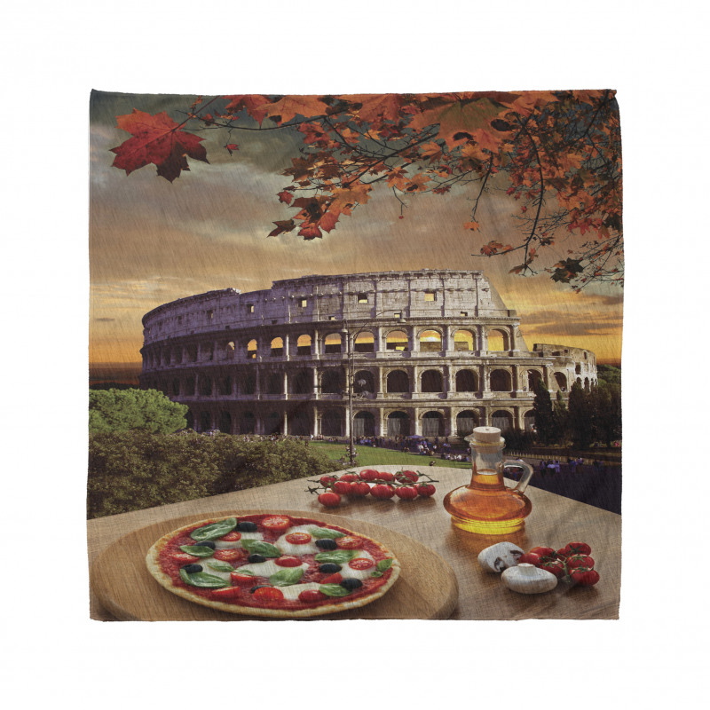 Colosseum Italy Pizza Autumn Bandana