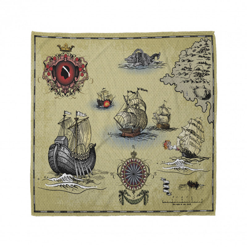 Antique Map Pirate Bandana