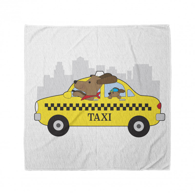 Taxi Bandana Sevimli Köpekler Şehir Arası Yolculuk Teması