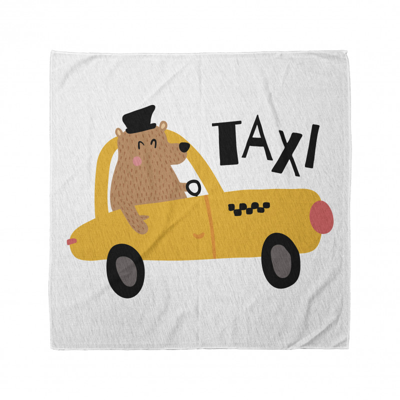 Taxi Bandana Çocuksu Grafik Tatlı Hayvancık Yazılı Desen