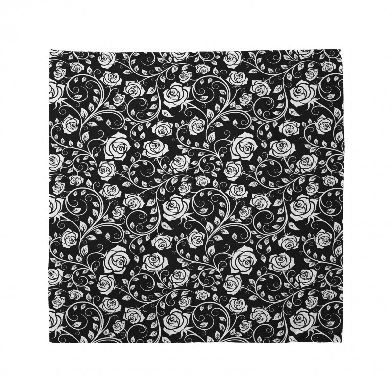 Roses on Swirling Stems Curl Bandana