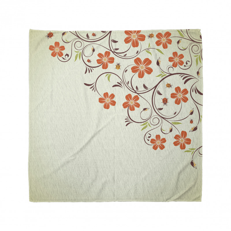 Ladybugs Flowers Spring Bandana