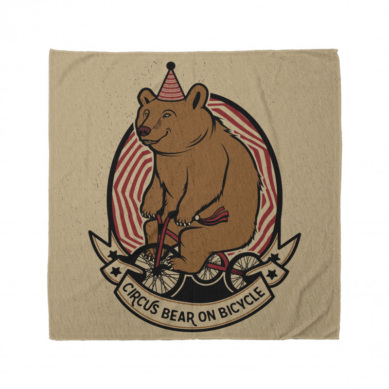 Circus Bear on Bicycle Art Bandana