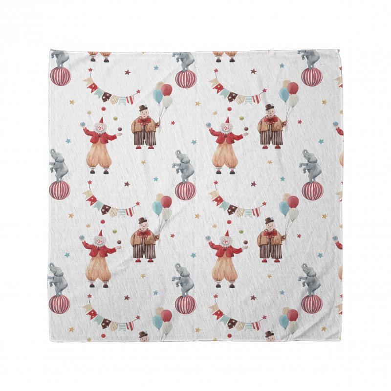 Watercolor Nursery Clowns Bandana