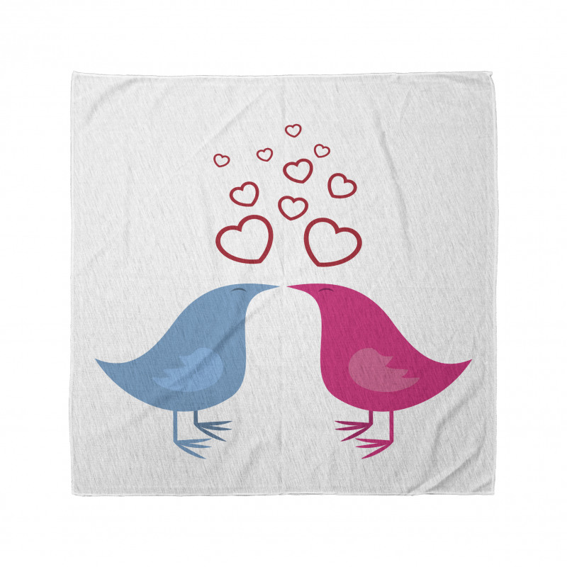 Birds Heart Symbols Romance Bandana