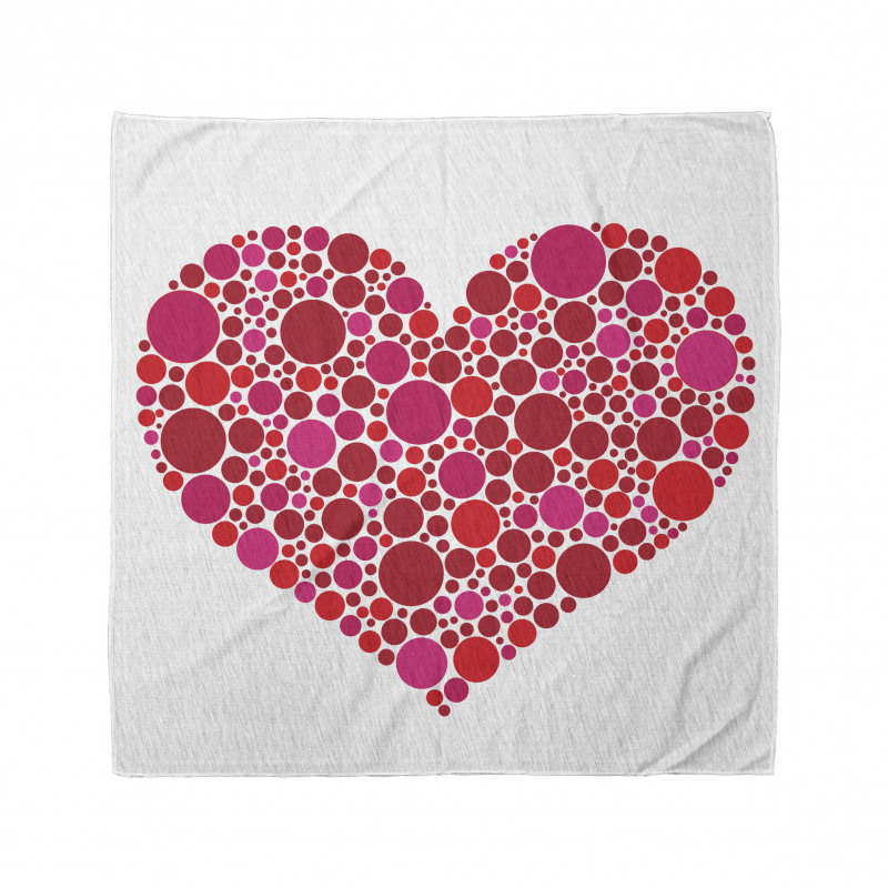 Dots Hearts Romantic Motif Bandana