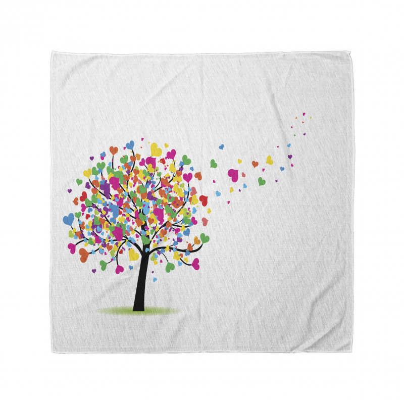 Colorful Hearts Leaves Trees Bandana