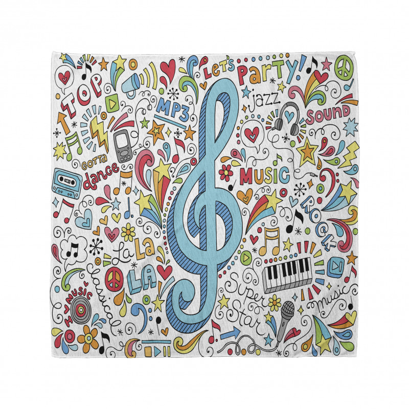 Big Clef with Doodles Around Bandana