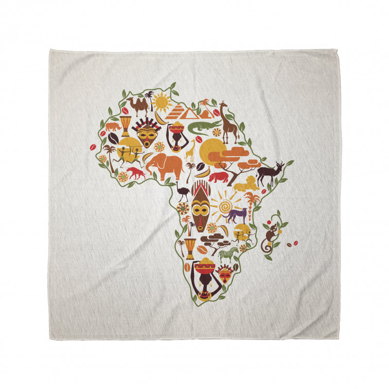 Etnik Bandana Afrika Haritası Temalı