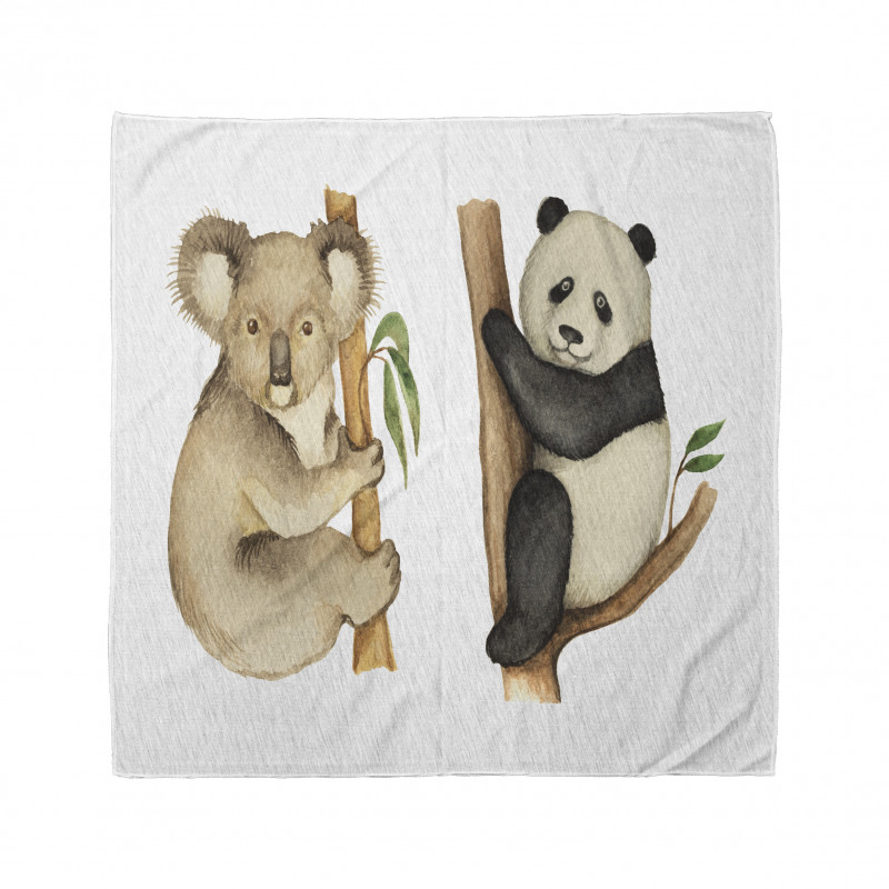 Koala Panda Watercolor Bandana