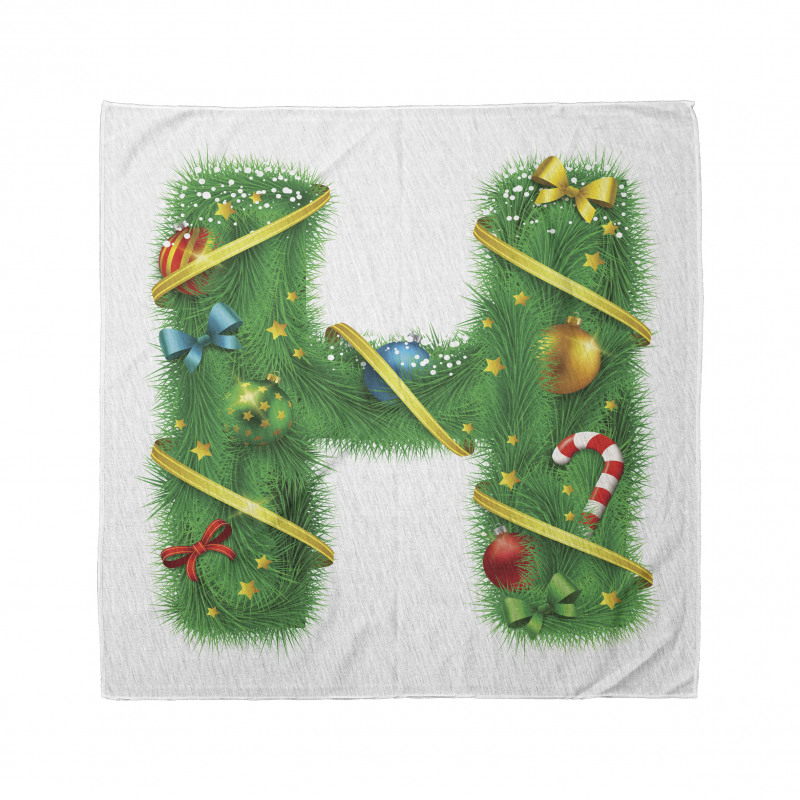 H Harfi Bandana Yılbaşı Noel Temalı Süslemeli Monogram