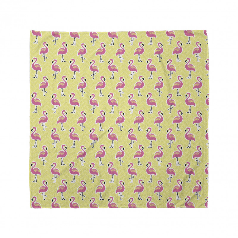 Flamingo Bandana Pembe Sarı Tüylü Kuşlar Dekoratif Model