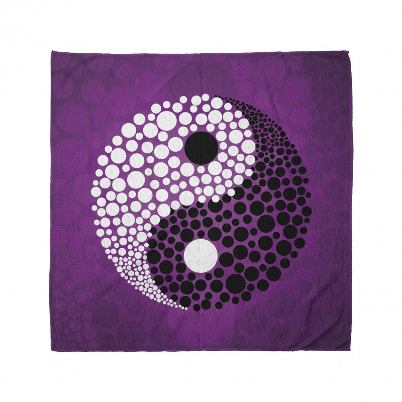 Benekli Bandana Mor Fonlu Yin Yang