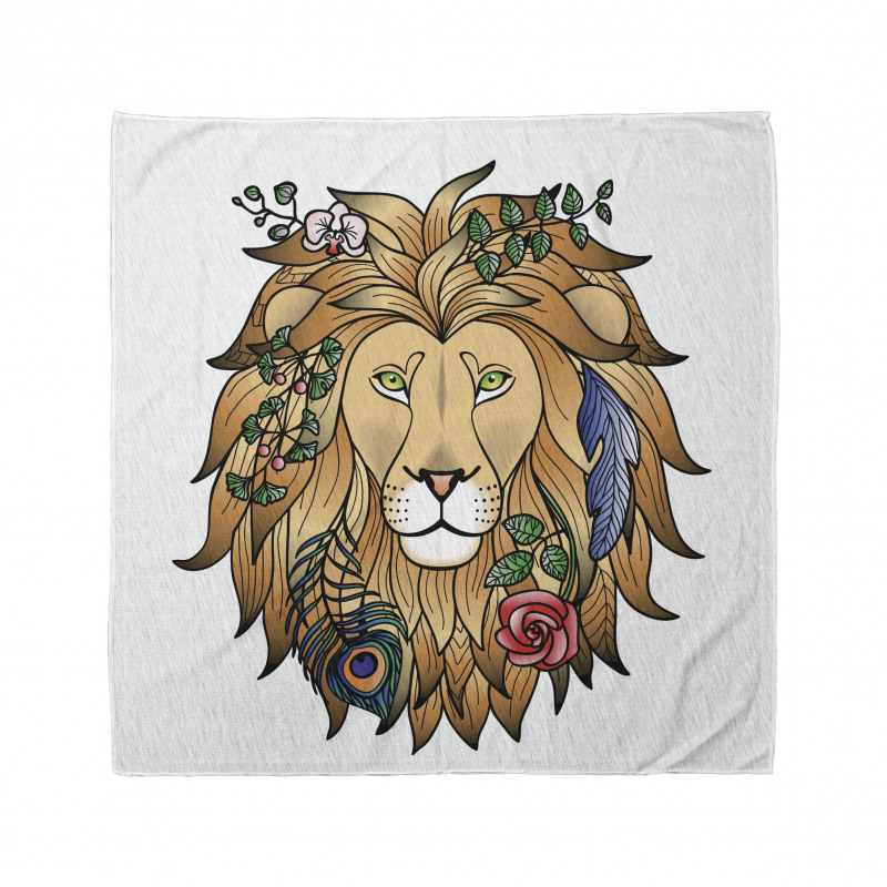 Lion with Flower Bandana