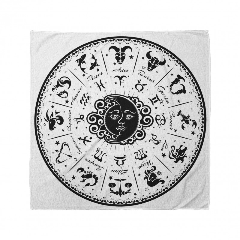 Black White Zodiac Bandana